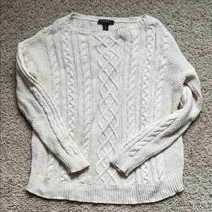Ralph Lauren Cream Cable Knit Sweater